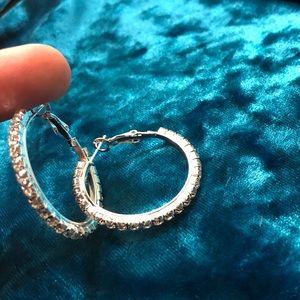 925 Sparkle Hoop Fashion Earrings